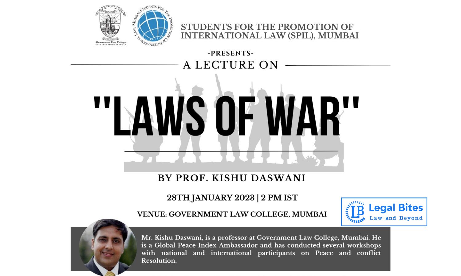 Seminar on Laws of War by Prof. Kishu Daswani | 28th January 2023 ...