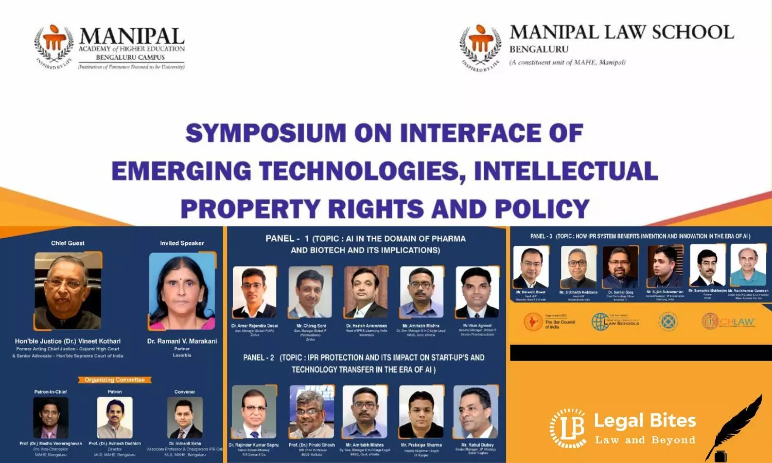 Symposium on Interface of Emerging Technologies, Intellectual Property Rights and Policy | Manipal Law School (MAHE) Bengaluru