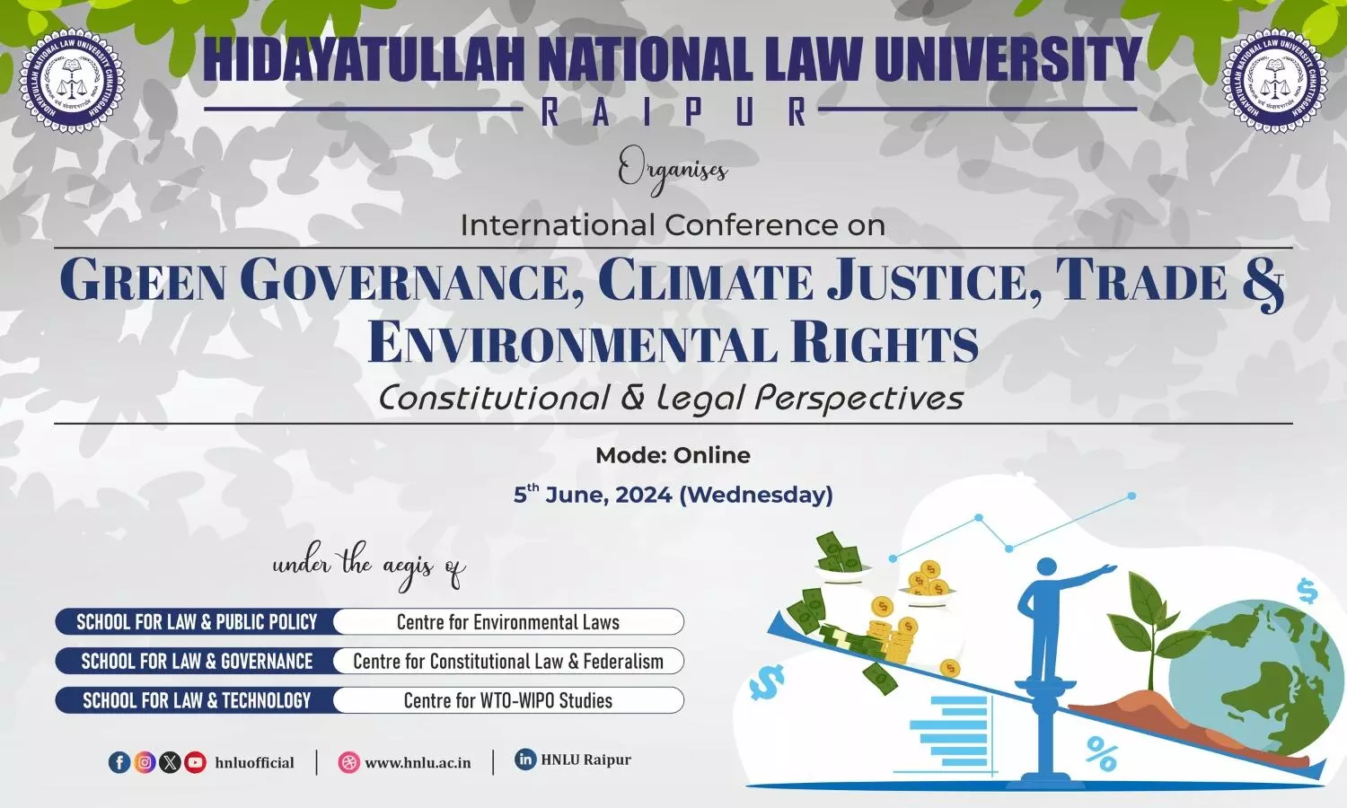 International Conference On Green Governance, Climate Justice, Trade & Environmental Rights  HNLU Raipur
