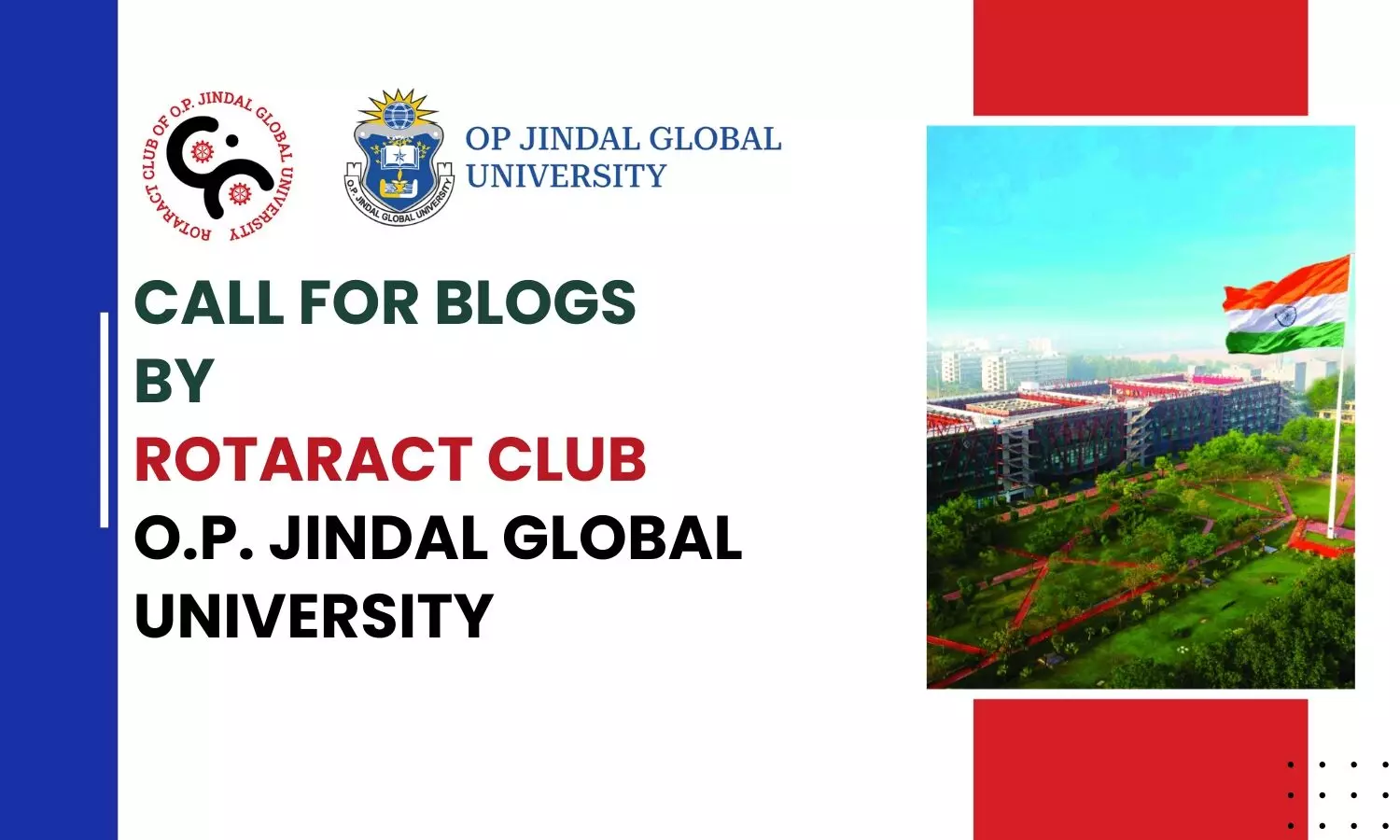 Call for Blogs Rotaract Club, OP Jindal Global University, Sonipat  Submit by Aug 15
