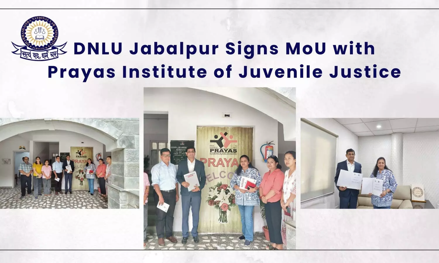 DNLU Jabalpur Signs MoU with Prayas Institute of Juvenile Justice