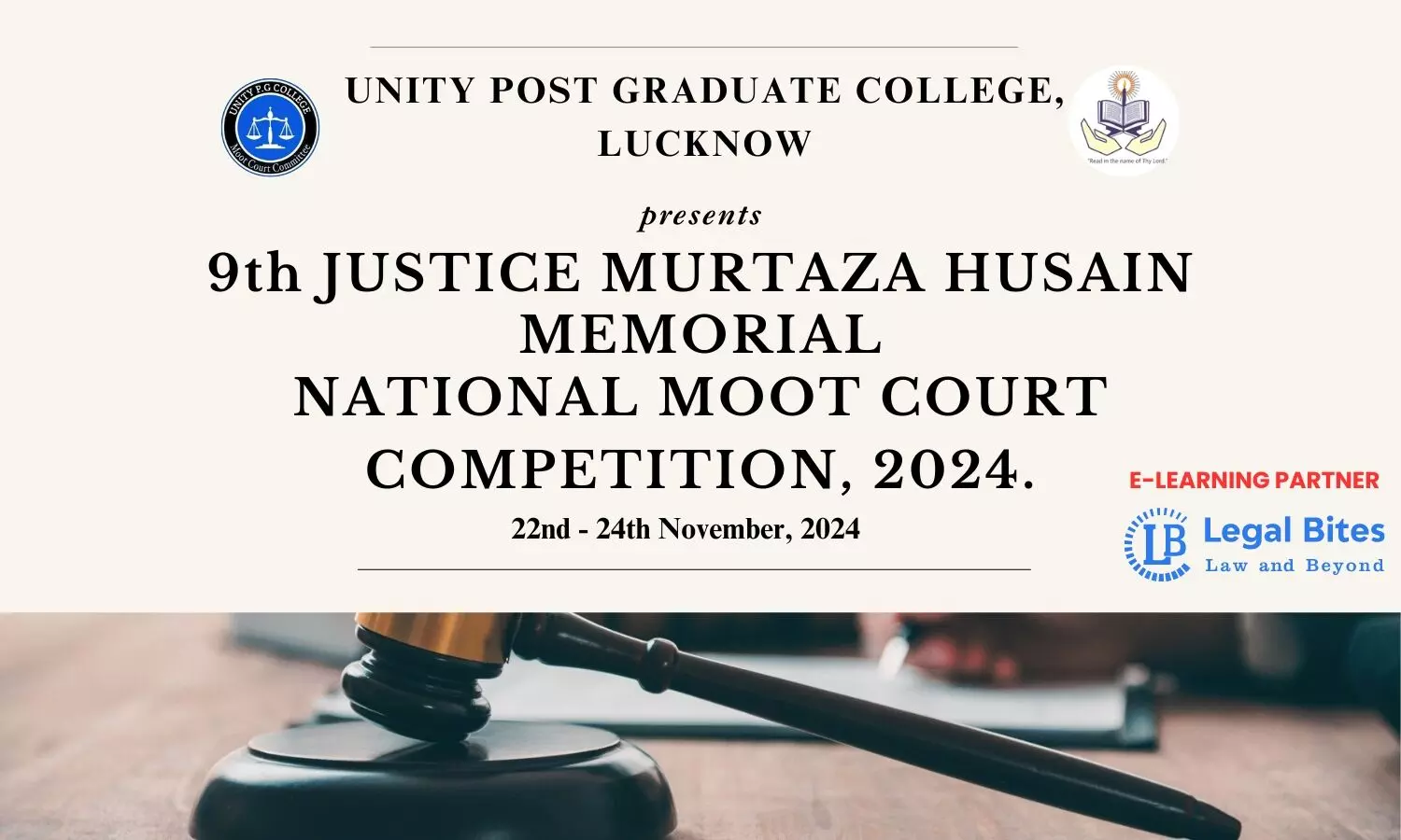 9th Justice Murtaza Husain Memorial National Moot Court Competition 2024 | Unity Post Graduate College, Lucknow