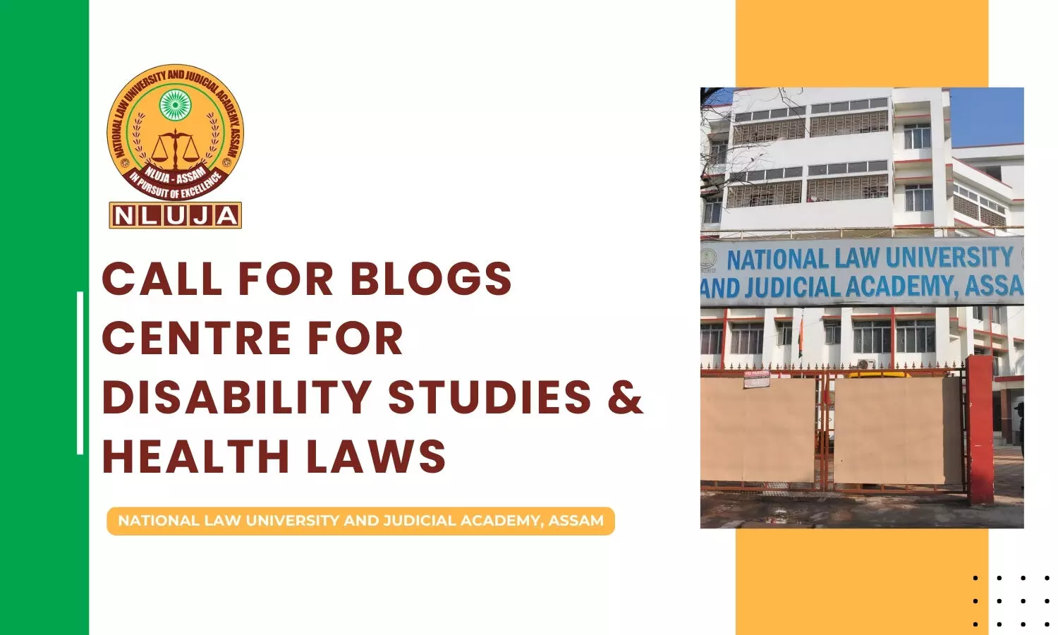 Call for Blogs by Centre for Disability Studies and Health Laws, NLU Assam