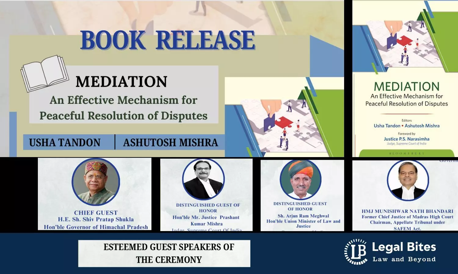 Book Launch: Mediation - An Effective Mechanism for Peaceful Resolution of Disputes | Author(s) Prof. Dr. Usha Tandon and Prof. Dr. Ashutosh Mishra |  India Habitat Centre, New Delhi