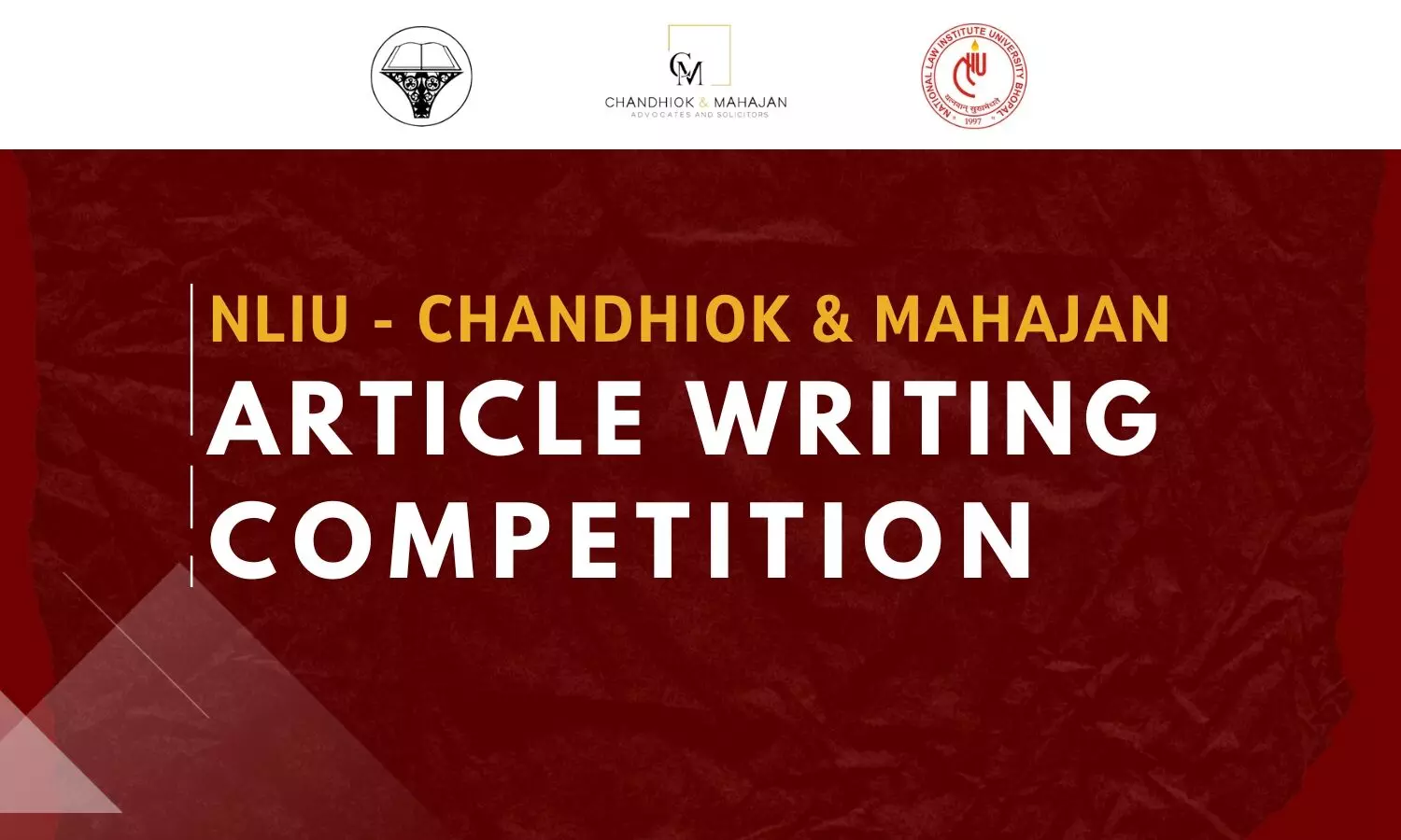 NLIU-Chandhiok & Mahajan Article Writing Competition 2024  NLIU Bhopal