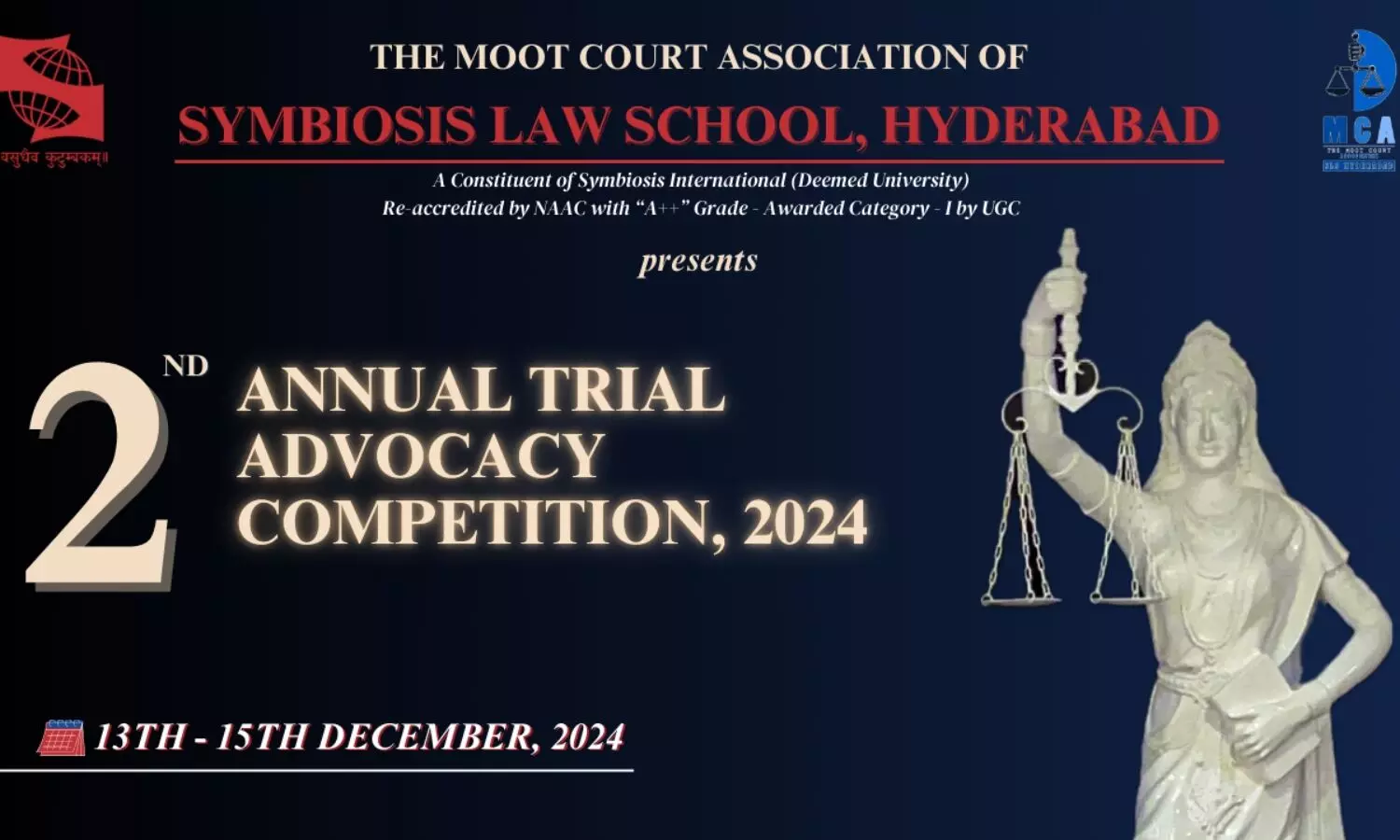 2nd Annual Trial Advocacy Competition 2024  Symbiosis Law School, Hyderabad