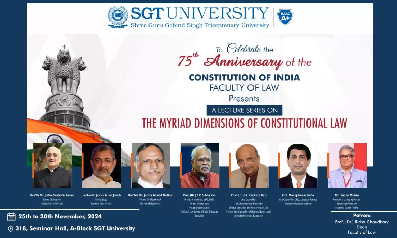 A Lecture Series on the Myriad Dimensions of Constitutional Law | Faculty of Law, SGT University