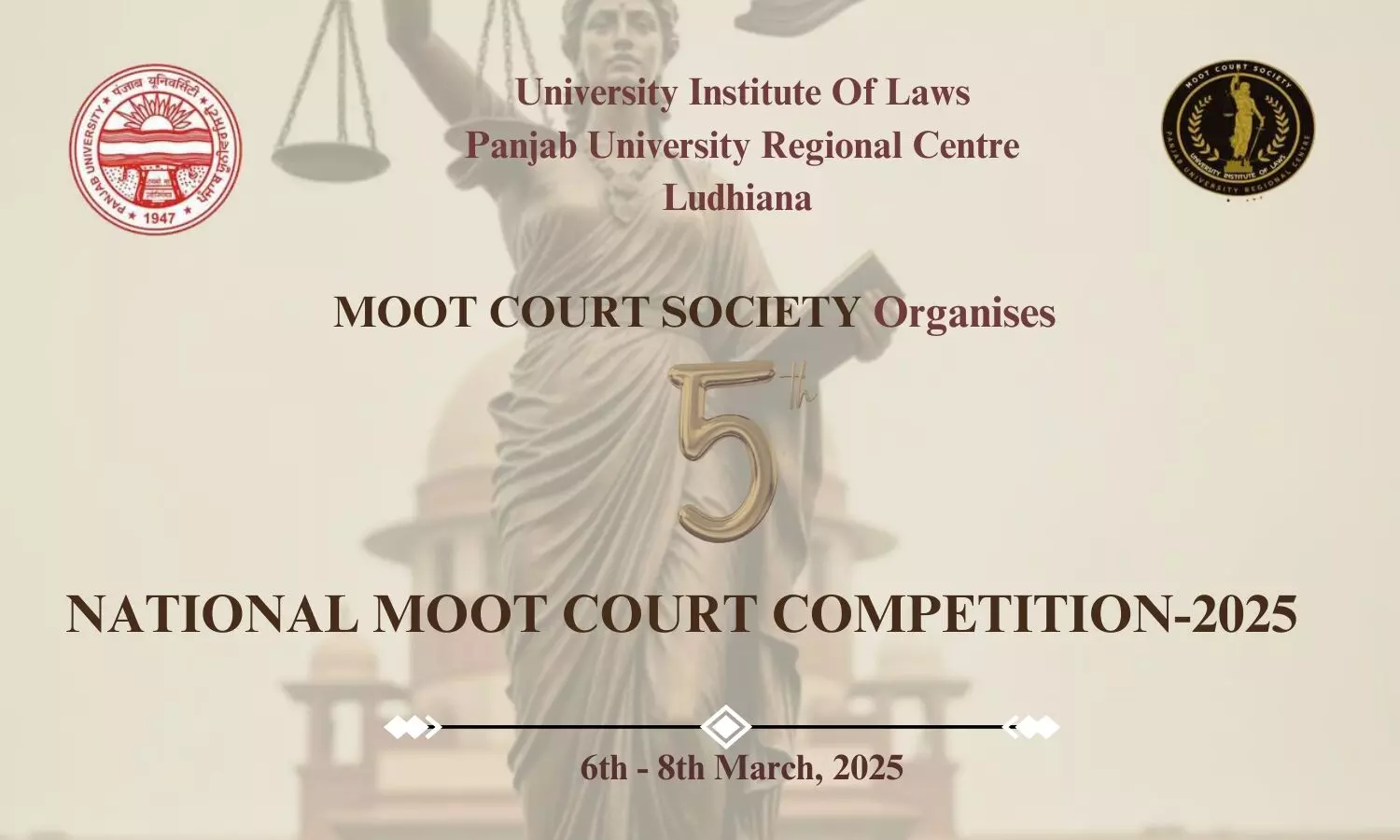 5th National Moot Court Competition 2025 | University Institute of Laws, Panjab University Regional Centre