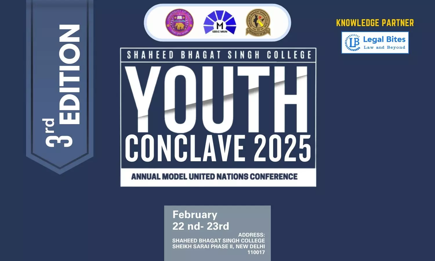 Youth Conclave 2025 by MUNSOC SBSC  Shaheed Bhagat Singh College, Delhi University