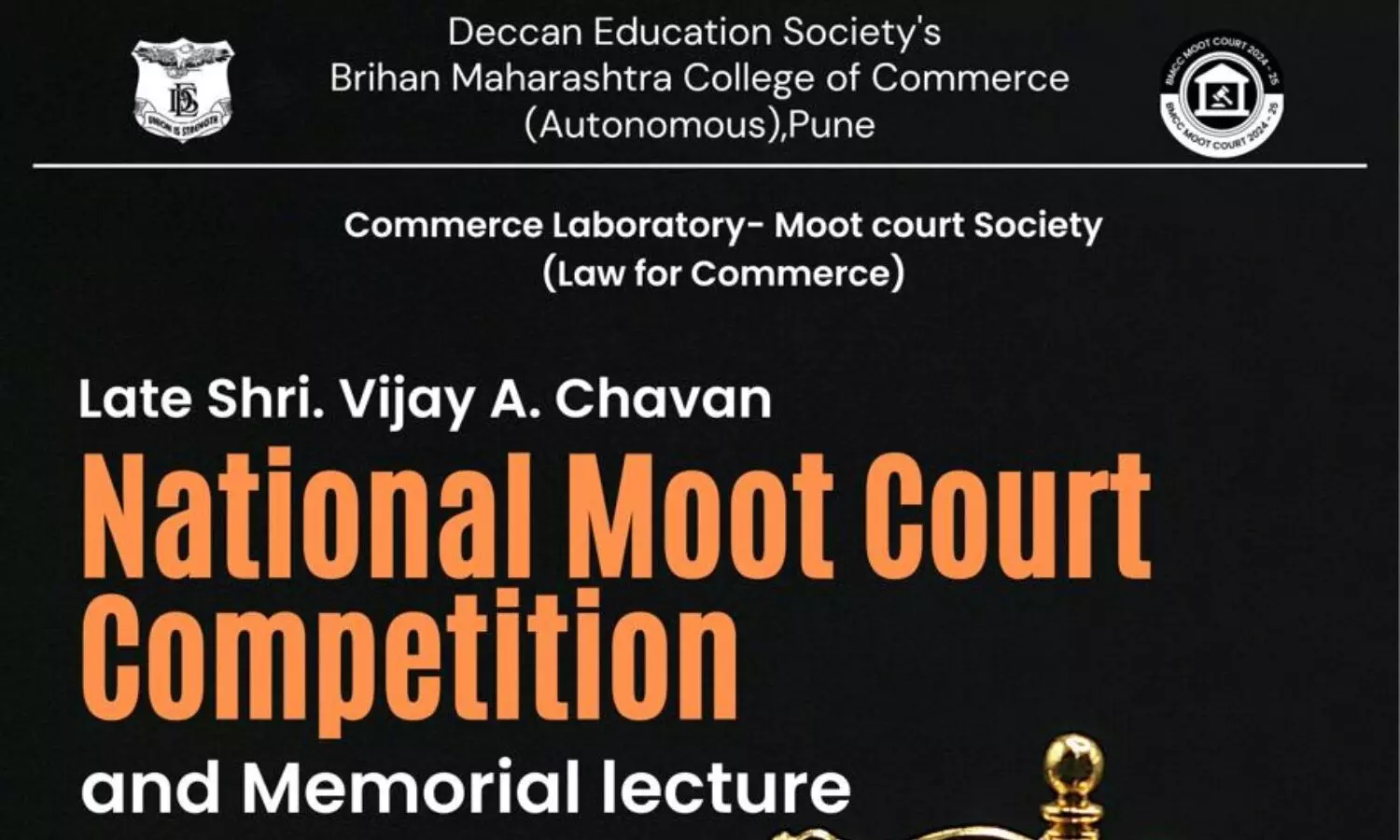 9th Late Shri Vijay A Chavan National Moot Court Competition and Memorial Lecture  BMCC Pune