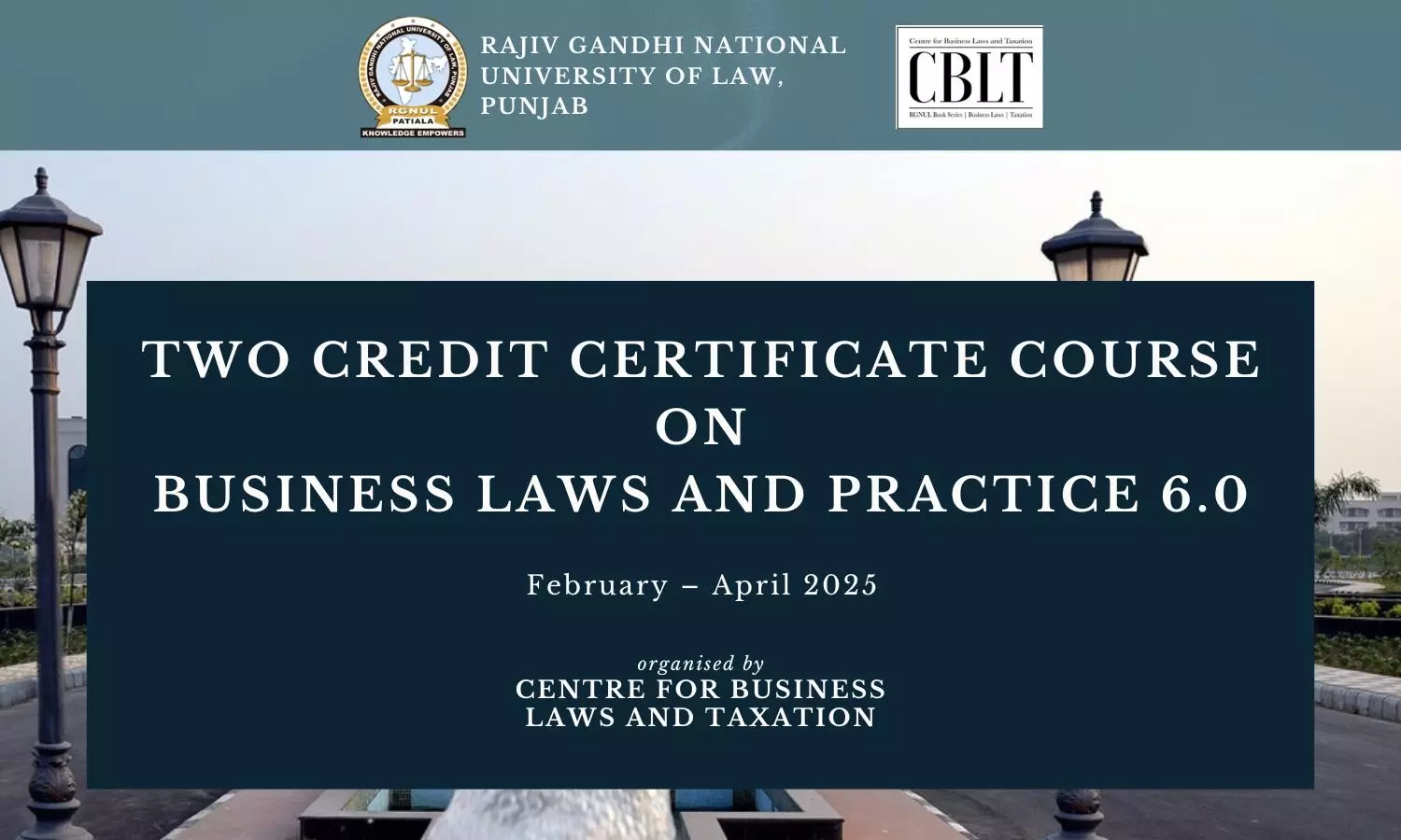 Certificate Course on Business Laws and Practice 6.0  RGNUL Punjab